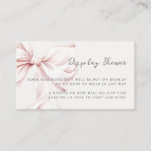 ピンクボウブライダルシャワーディスプレイシャワー エンクロージャーカード (正面)