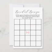 ピンクボウブライダルシャワービンゴゲーム – 印刷可能 ノートカード (正面)