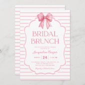 ピンクボウブライダルシャワーブランチ 招待状 (正面/裏面)