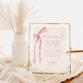 ピンクボウブライダルシャワーミモサバーサインバブリーバー ポスター