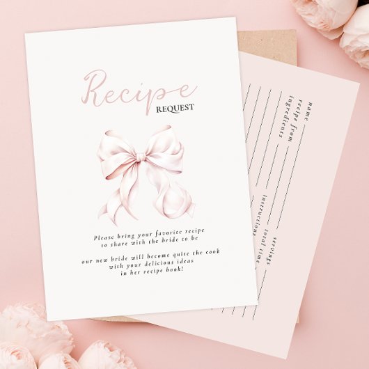 ピンクボウブライダルシャワーレシピエンクロージャカード エンクロージャーカード