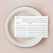 ピンクボウブライダルシャワーレシピカード エンクロージャーカード