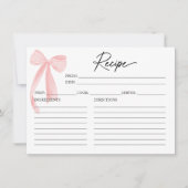 ピンクボウブライダルシャワーレシピカード 招待状 (正面)