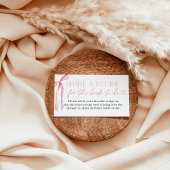 ピンクボウブライダルシャワーレシピリクエストカード エンクロージャーカード