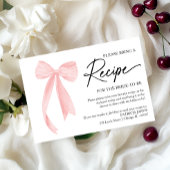 ピンクボウブライダルシャワーレシピ要求エンクロージャ 招待状
