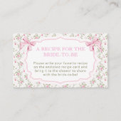 ピンクボウブライダルシャワーレシピfor the Bride エンクロージャーカード (正面)