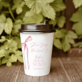 ピンクボウブライダルシャワー紙カップ、ブライダルデコール 紙コップ