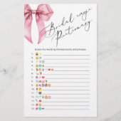 ピンクボウブライダルシャワー絵文字ゲーム (正面)