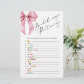 ピンクボウブライダルシャワー絵文字ゲーム (スタンド正面)