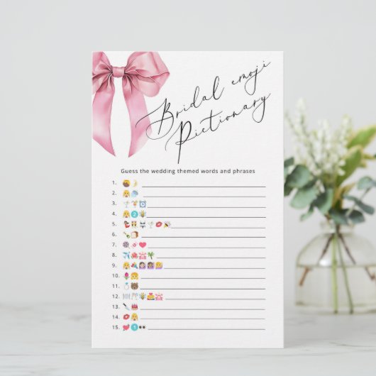 ピンクボウブライダルシャワー絵文字ゲーム (スタンド正面)