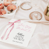 ピンクボウブライダルシャワー、結び目 スタンダードカクテルナプキン