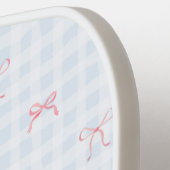 ピンクボウブルージンガムパーソナライズされた名 ピックルボールラケット (左詳細)