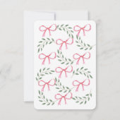 ピンクボウブーケベビーシャワー 招待状 (裏面)