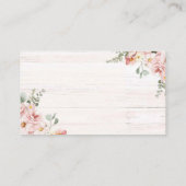 ピンクボウブーツおむつラッフルカード エンクロージャーカード (裏面)