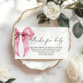 ピンクボウブーブックベビーコケットベビーシャワー エンクロージャーカード