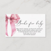 ピンクボウブーブックベビーコケットベビーシャワー エンクロージャーカード (正面)