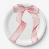 ピンクボウプレート9" ペーパープレート (正面)