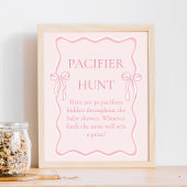 ピンクボウベイビーシャワーおしゃぶり狩りゲーム ポスター