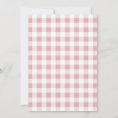 ピンクボウベイビーシャワーコケガーリーットギンガムチェック 招待状 (裏面)