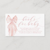 ピンクボウベイビーシャワーミニマリストベビー エンクロージャーカード (正面)