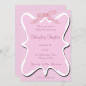 ピンクボウベイビーシャワー招待状 招待状 (正面/裏面)
