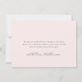 ピンクボウベイビーシャワー サンキューカード (裏面)