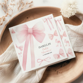 ピンクボウベイビーシャワー スタンダードカクテルナプキン