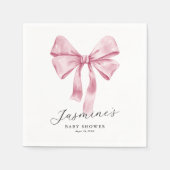 ピンクボウベイビーシャワー スタンダードカクテルナプキン (正面)