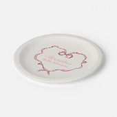 ピンクボウベイビーシャワー ペーパープレート (アングル)