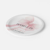 ピンクボウベイビーシャワー ペーパープレート (アングル)