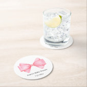 ピンクボウベイビーシャワー ラウンドペーパーコースター (インサイチュ)