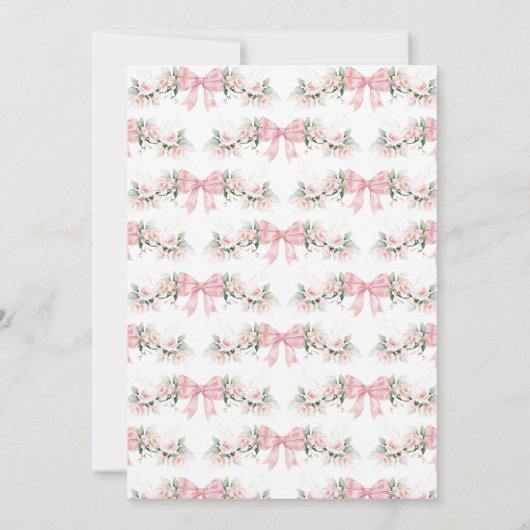 ピンクボウベイビーシャワー 招待状 (裏面)