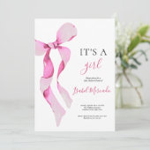 ピンクボウベイビーシャワー 招待状 (スタンド正面)
