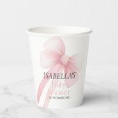 ピンクボウベイビーシャワー 紙コップ (裏面)