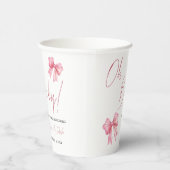 ピンクボウベイビーシャワー 紙コップ (右)