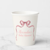 ピンクボウベイビーシャワー 紙コップ (裏面)