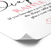 ピンクボウベビーおむつラッフルベビーシャワーゲームサイン ポスター (角)