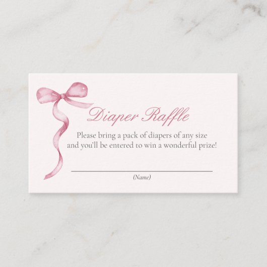 ピンクボウベビーおむつ要求エンクロージャカード エンクロージャーカード (正面)