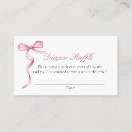 ピンクボウベビーおむつ要求エンクロージャカード エンクロージャーカード (正面)