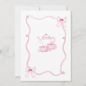 ピンクボウベビーは紅茶のベビーシャワーを醸造している 招待状 (裏面)