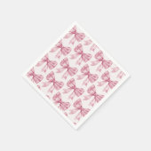 ピンクボウベビーまたはブライダルシャワー、バースデーパーティー スタンダードカクテルナプキン (角)