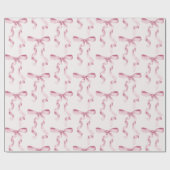 ピンクボウベビーまたはブライダルシャワー、バースデーパーティー ラッピングペーパー (フラット)