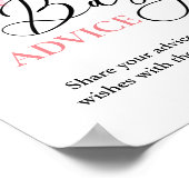 ピンクボウベビーアドバイスベビーシャワーゲーム ポスター (角)