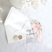 ピンクボウベビーイン開花フローラガールベビーシャワー アクリル招待状