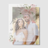 ピンクボウベビーイン開花フローラガールベビーシャワー ベラム紙招待状 (オフセット (カップル))