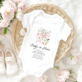 ピンクボウベビーイン開花フローラガールベビーシャワー 招待状