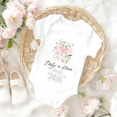 ピンクボウベビーイン開花フローラガールベビーシャワー 招待状