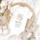 ピンクボウベビーイン開花フローラガールベビーシャワー 招待状