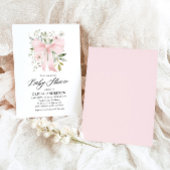 ピンクボウベビーイン開花フローラガールベビーシャワー 招待状