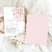 ピンクボウベビーイン開花フローラガールベビーシャワー 招待状